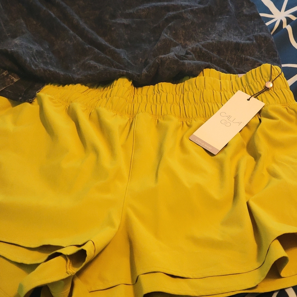 LADIES Yellow CALIA BRAND ATHLETIC SHORT